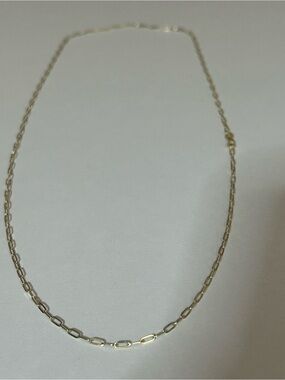 Delicate Gold Paperclip Chain Necklace - Women's Jewelry 10k 22 inches